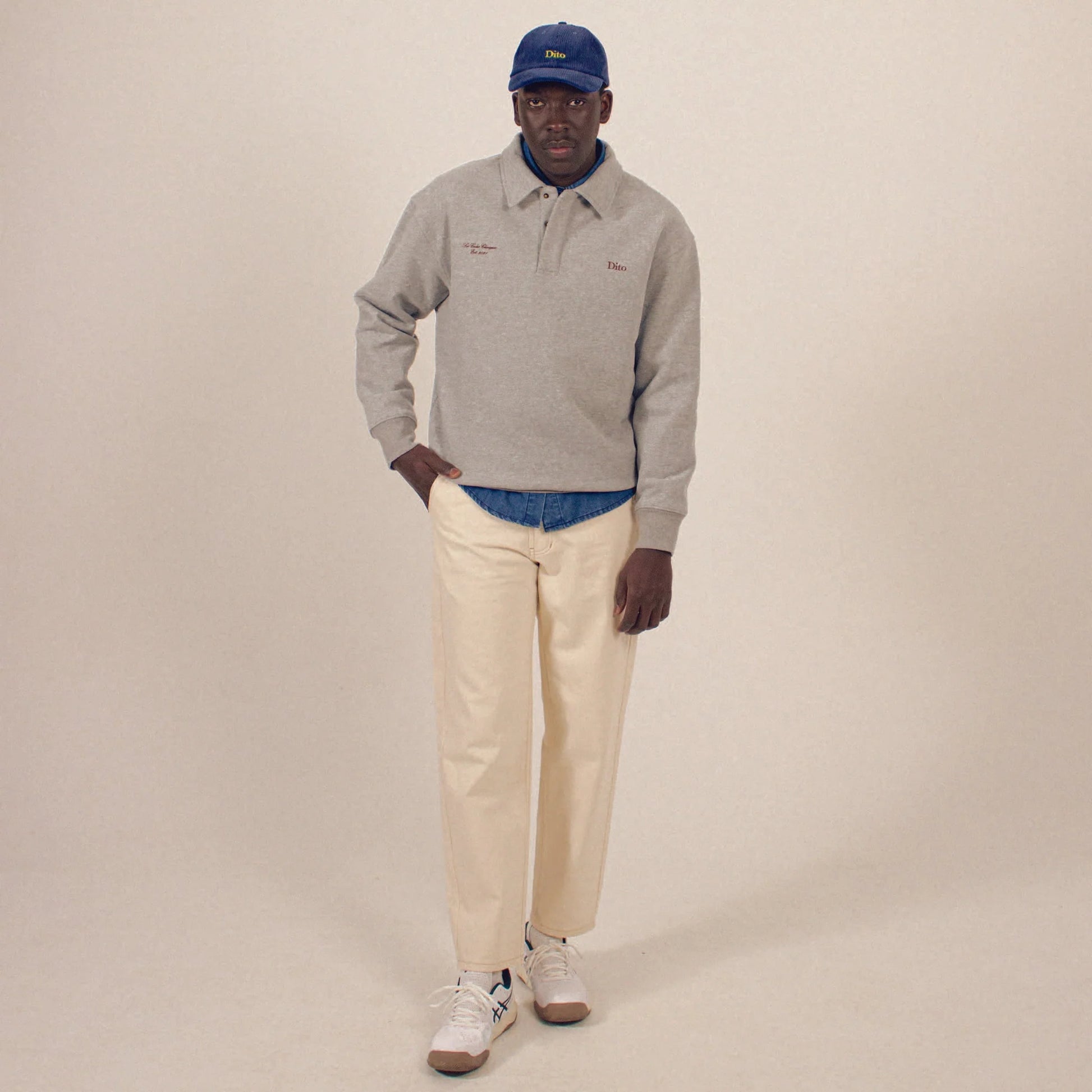 DITO COLLECTIVE // QUARTER ZIP // MARBLE BUTTON