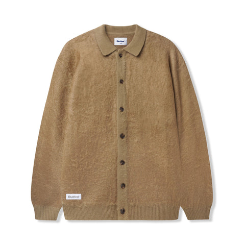 BUTTERGOODS // MOHAIR BUTTON UP KNITTED SHIRT // TAN