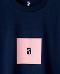 POETIC COLLECTIVE // BOX T-SHIRT NAVY PINK // L