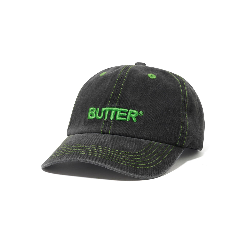 BUTTERGOODS // CAPS // ROUNDED LOGO 6P // WASHED BLACK