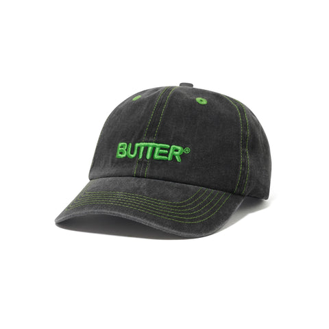 BUTTERGOODS // CAPS // ROUNDED LOGO 6P // WASHED BLACK