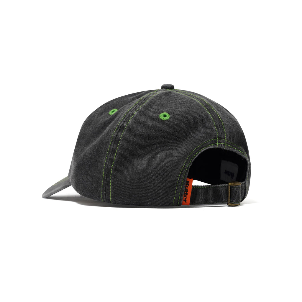 BUTTERGOODS // CAPS // ROUNDED LOGO 6P // WASHED BLACK