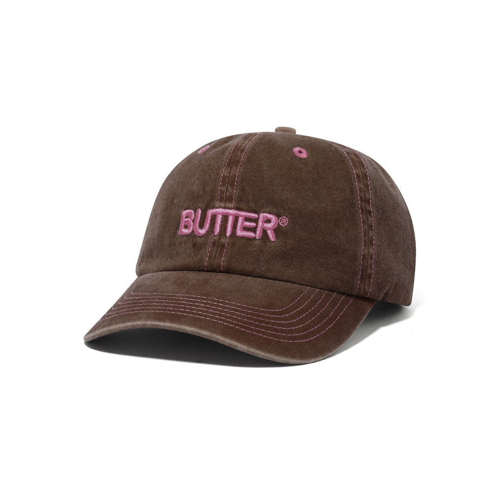 BUTTERGOODS // CAPS // ROUNDED LOGO 6P // WASHED BROWN