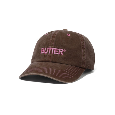 BUTTERGOODS // CAPS // ROUNDED LOGO 6P // WASHED BROWN