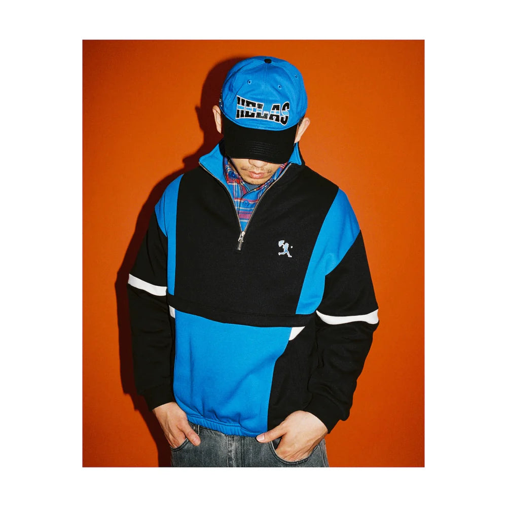 HELAS HOOD QUARTER ZIP BLUE BLACK