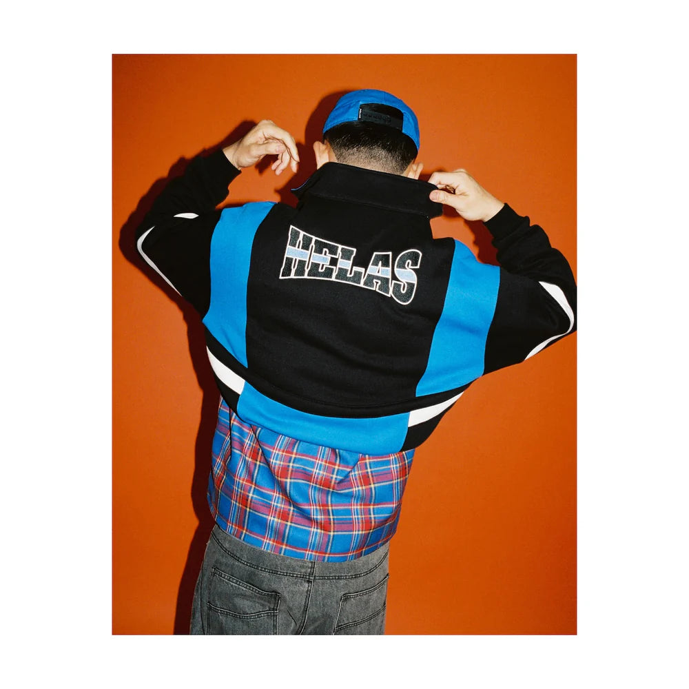 HELAS HOOD QUARTER ZIP BLUE BLACK