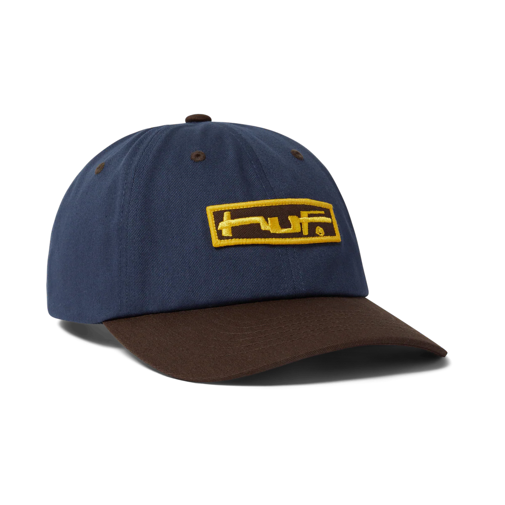HUF // STRETCH LOGO 6-PANEL CUVRED VISOR HAT // NAVY