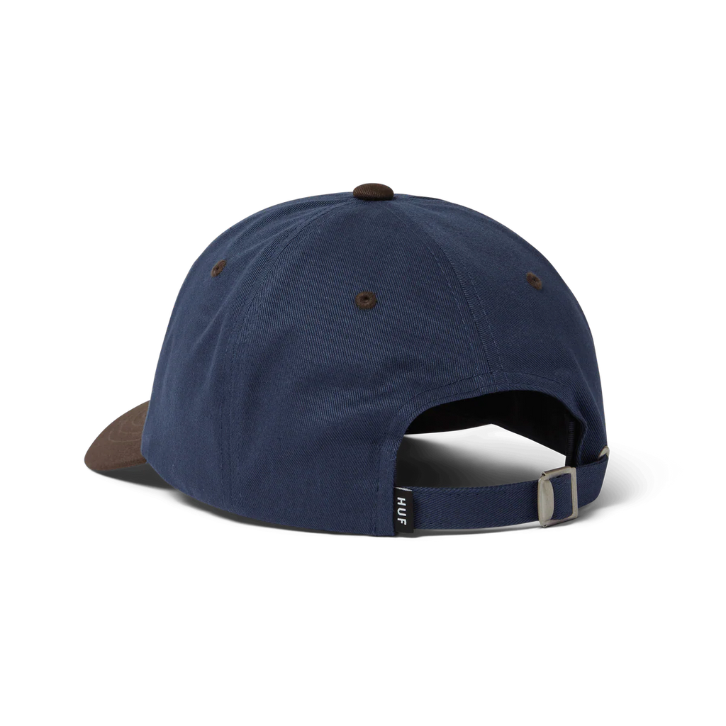 HUF // STRETCH LOGO 6-PANEL CUVRED VISOR HAT // NAVY