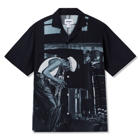 BUTTERGOODS X MILES DAVIS // SAVOY RAYON SS SHIRT // BLACK