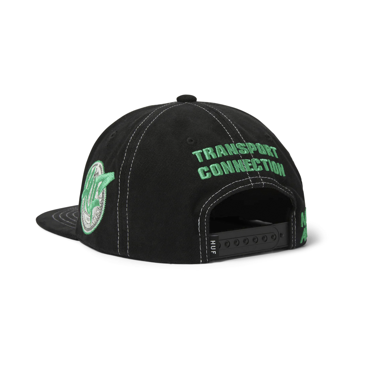 HUF // TRANSPORT CONNECTION SNAPBACK HAT // BLACK