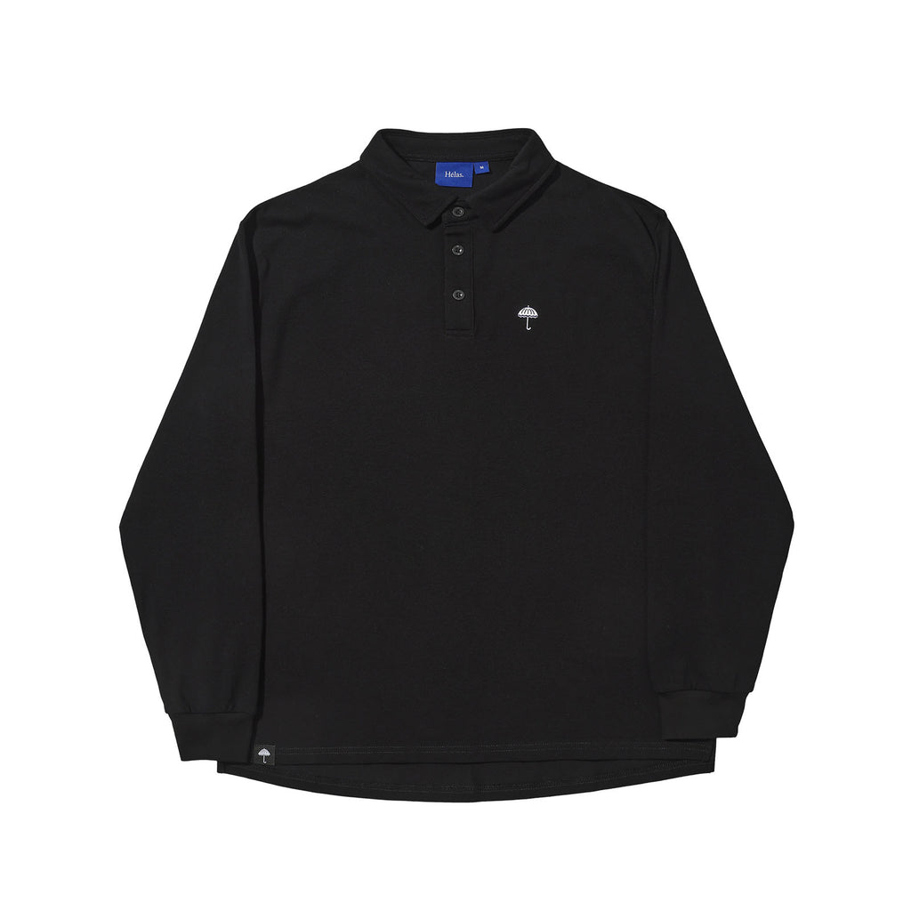 HELAS // CLASSIC PIQUE LS POLO // BLACK