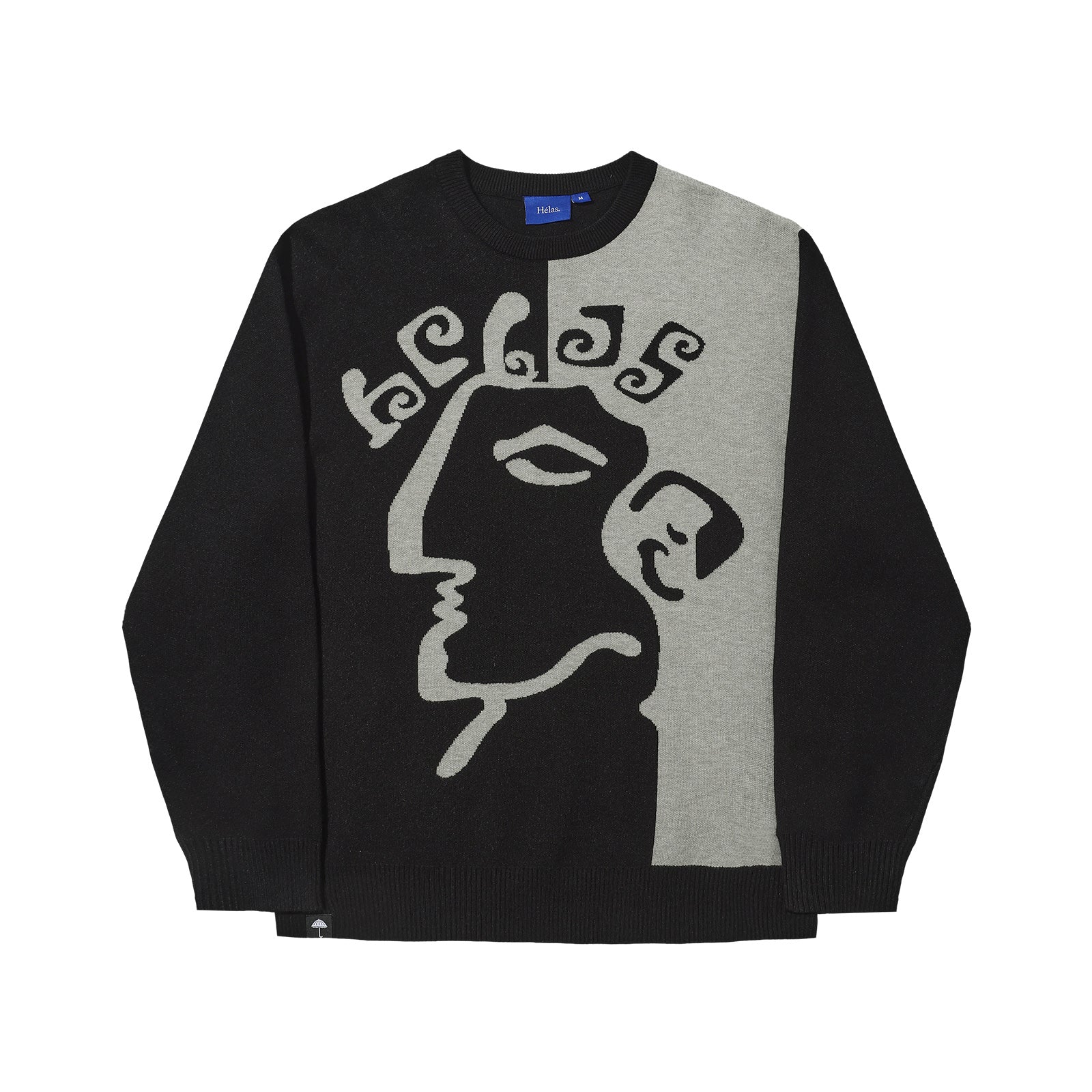 HELAS // DIEU GREC CREWNECK KNIT BLACK // GREY