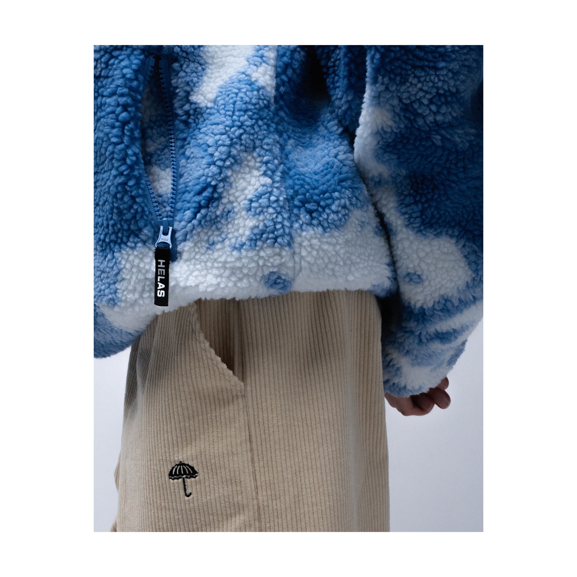 HELAS // MUNDY FLEECE QUARTER ZIP JACKET // BLUE CLOUD