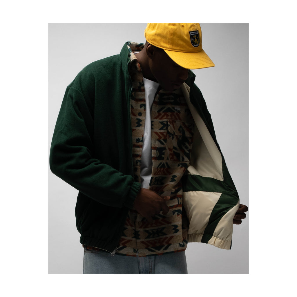 HELAS // REVERSO FLEECE SPORT JACKET // OFF WHITE GREEN