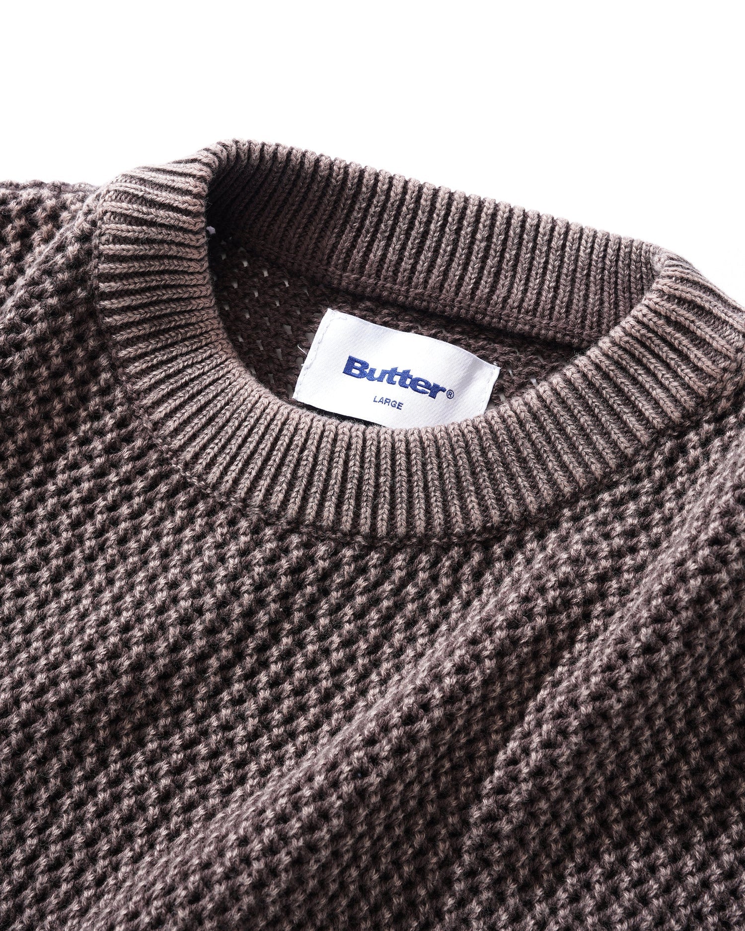 BUTTERGOODS // WASHED KNITTED SWEATER // WASHED BROWN