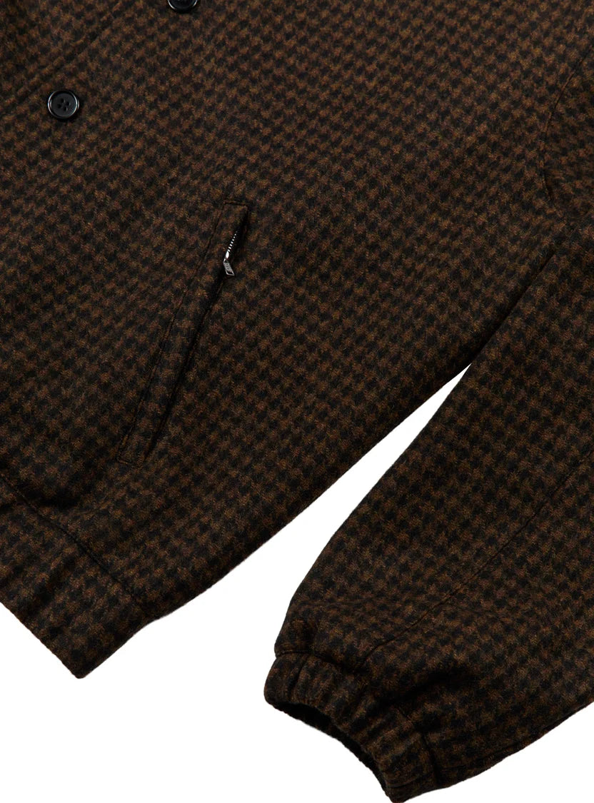 GRAND WOOL HOUNDSTOOTH BLOUSON JACKET ESPRESSO/BLACK