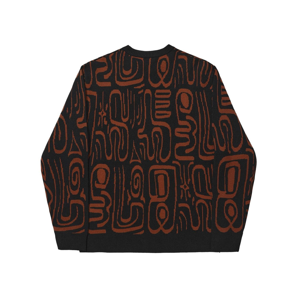 HELAS // CREWNECK // ABSTRACT KNIT BLACK BROWN