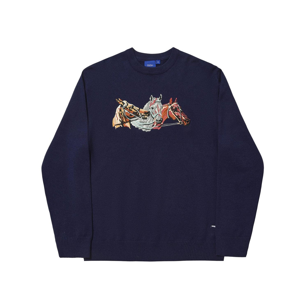HELAS // CREWNECK // HORSES KNIT NAVY