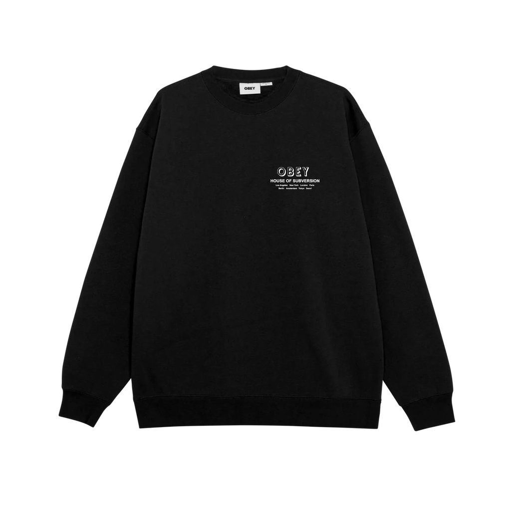 OBEY // HOUSE OF SUBVERSION CREWNECK // BLACK