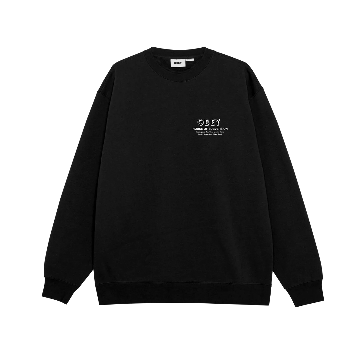 OBEY // HOUSE OF SUBVERSION CREWNECK // BLACK