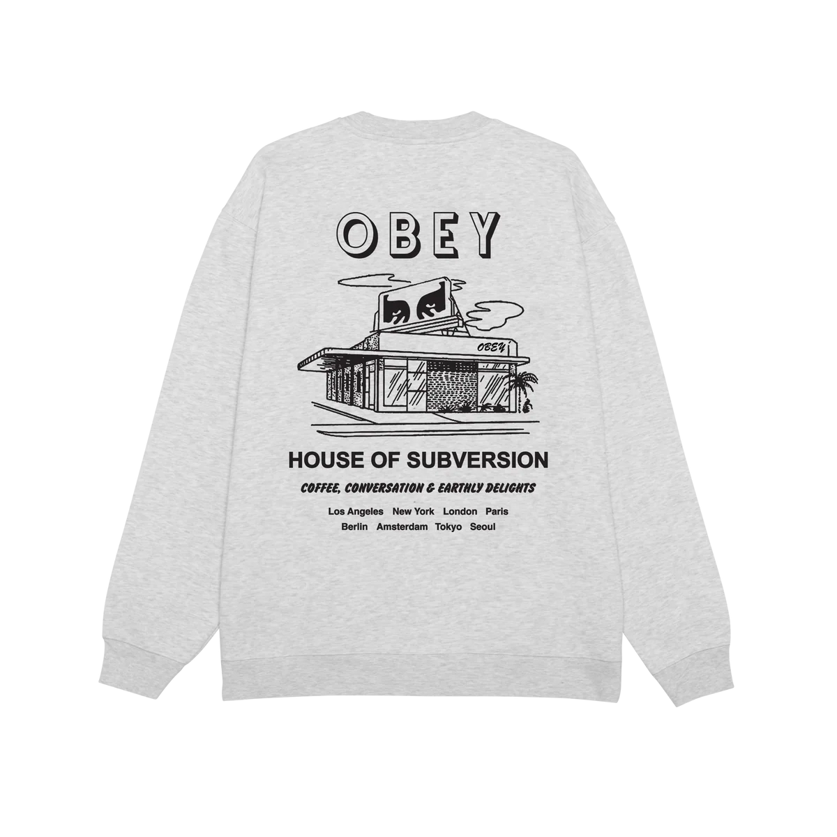OBEY // HOUSE OF SUBVERSION CREWNECK // HEATHER GREY