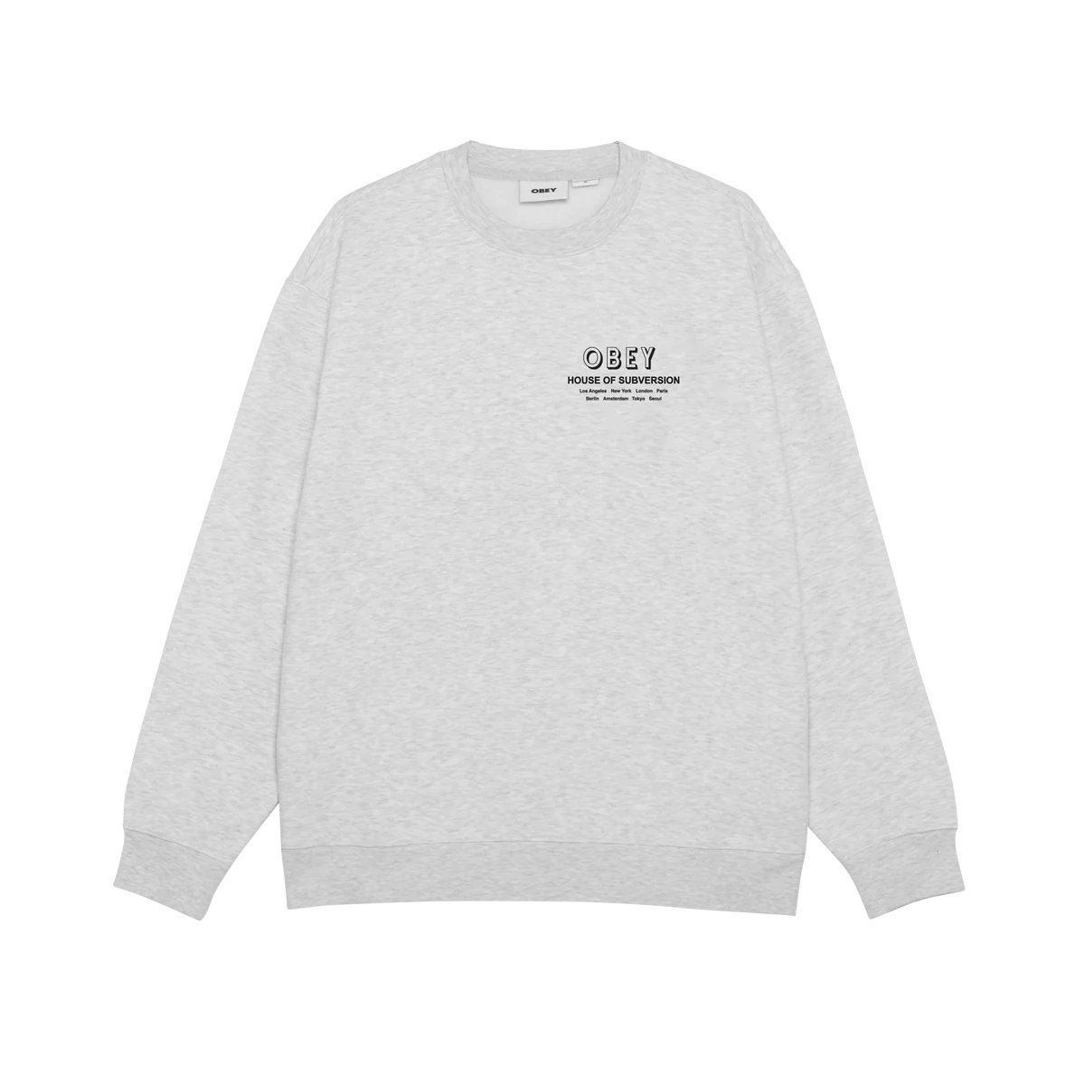 OBEY // HOUSE OF SUBVERSION CREWNECK // HEATHER GREY