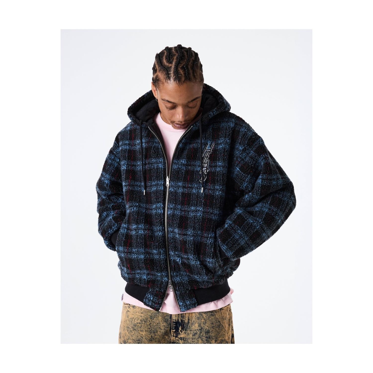 HELAS // JACKET // REVERSIBLE HOODED JACKET // NAVY