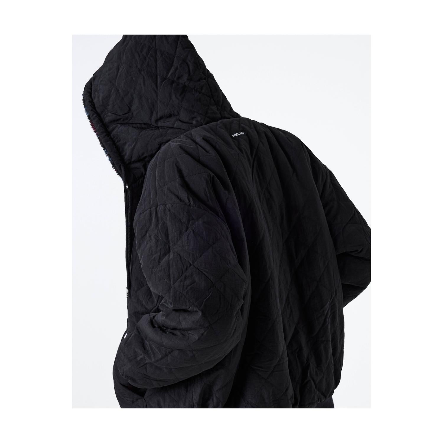 HELAS // JACKET // REVERSIBLE HOODED JACKET // NAVY