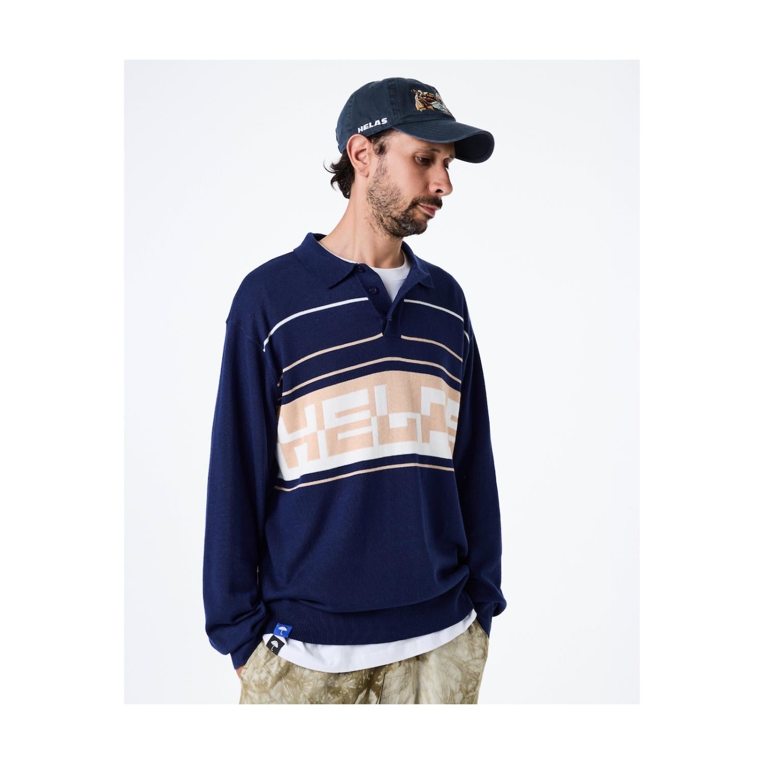 HELAS // POLO KNIT // PULO POLO LS KNIT NAVY