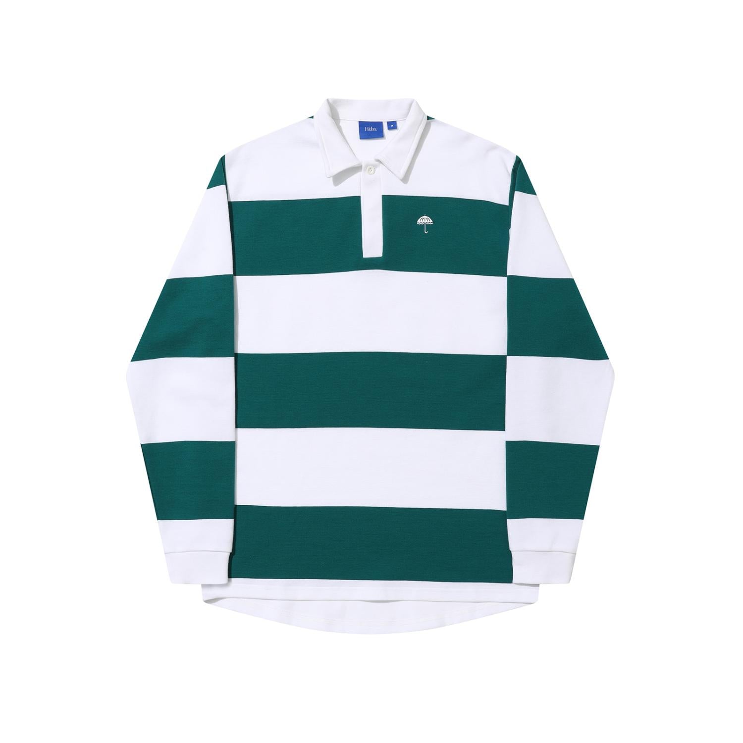 HELAS // YARD LS POLO // WHITE GREEN